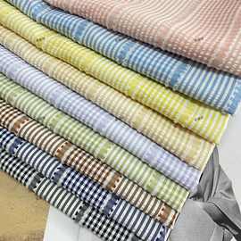 春夏条子格纹剪花布糖果色控时尚衬衫连衣裙当选面料