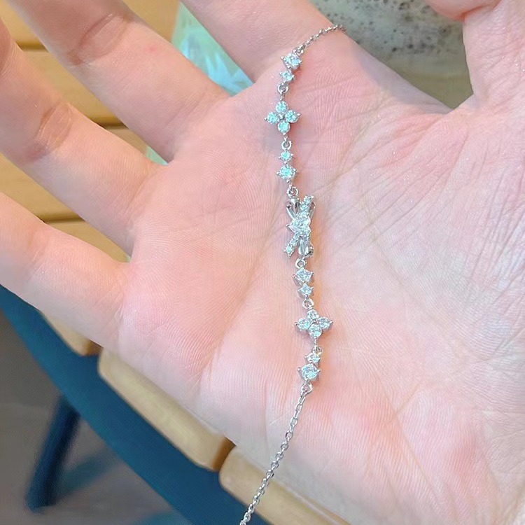 s999純銀閃閃星光手鍊女輕奢小眾高級百搭閨蜜女友生日情人節禮物