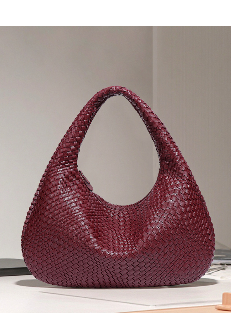 Túi đeo chéo nữ handmade đan dây hình lưỡi liềm, phong cách giải trí, dung tích lớn, đi làm hàng ngày chi tiết 3