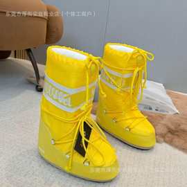 高定24ss秋冬新款月亮靴雪地靴系列内增高防滑保暖丑萌滑雪鞋短靴