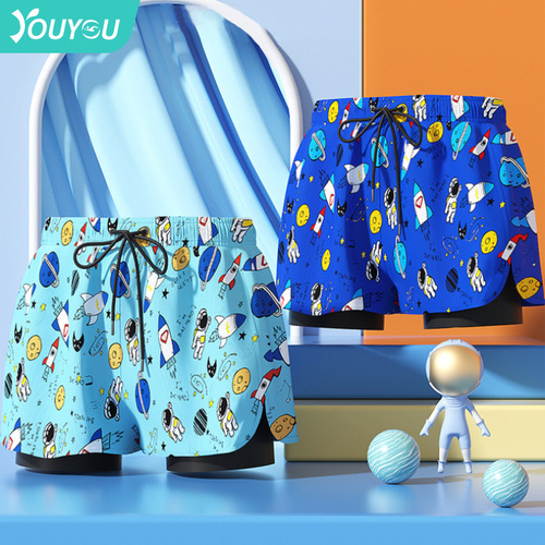 Children's swimming trunks double layer  new summer boys small, medium and large boys baby swimming trunks swimming suit