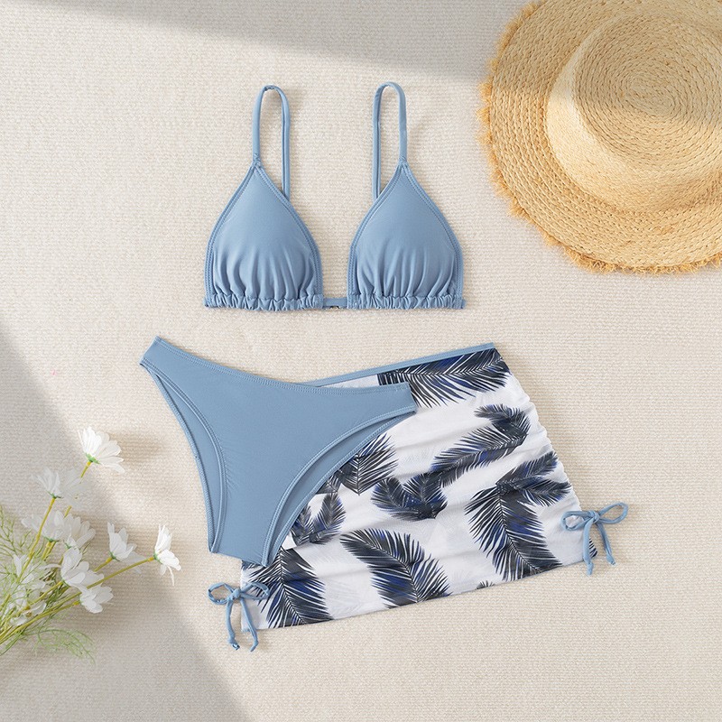 2026 Summer New European and American Style Children's Three-Piece Bikini Set, Fashionable and Sexy Floral Cute Girls' Swimsuit