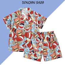 儿童人棉两件套夏威夷度假风外穿薄款夏装学生版时尚潮流款两件套