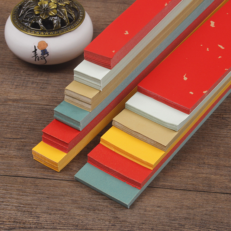 蜡染纸条临帖纹理宣纸长条笺DIY小楷临摹创意竖条练习字帖