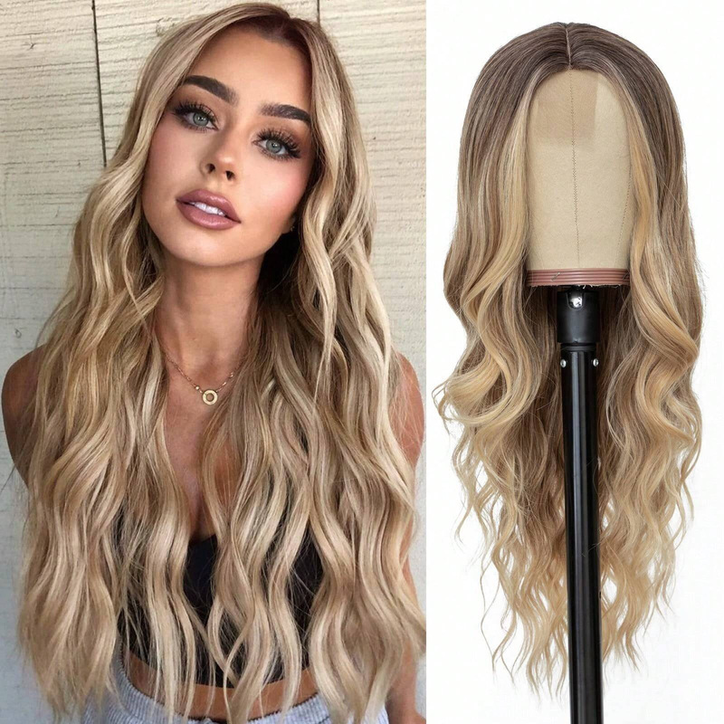 Cross-Border Amazon European and American Wigs for Women with Long Curly Hair, Small and Medium Parted Wigs, Highlighted Chemical Fiber Wigs, Headgear Wigs Wholesale Cross-Border Amazon European and American Wigs for Women with Long Curly Hair, Small and Medium Parted Wigs, Highlighted Chemical Fiber Wigs, Headgear Wigs Wholesale