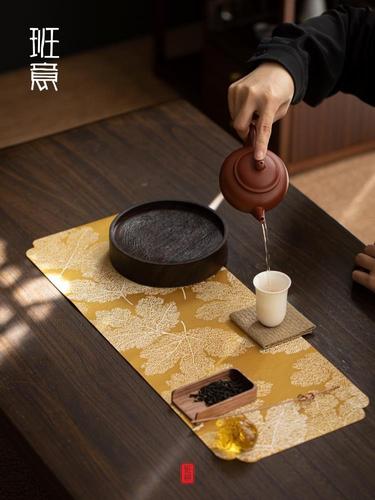 Banyi waterproof Chinese dry bubble tea mat short tea mat fabric tea table mat tea table table flag Zen tea ceremony dry bubble cloth mat