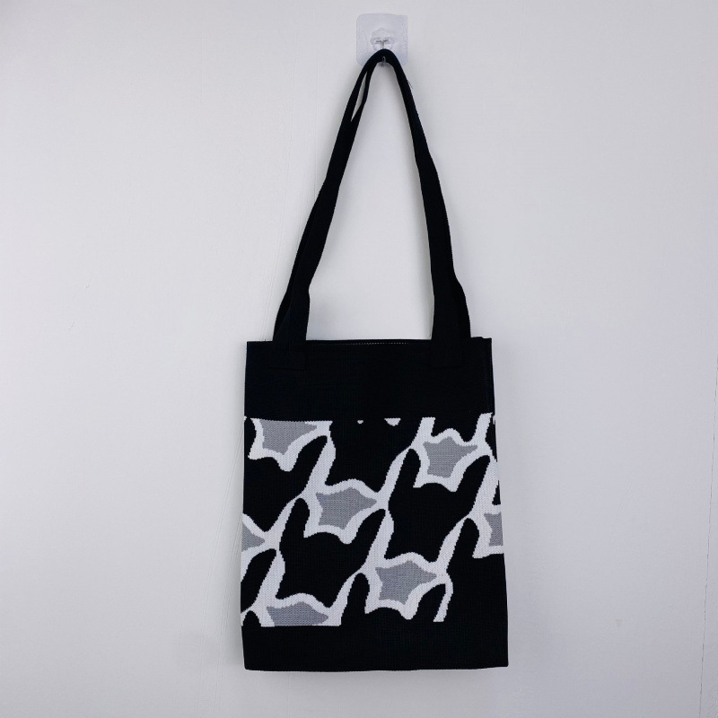 New Knitted Women's Shoulder Bag Tote Bag, Fashionable and Versatile Shopping Bag, Korean Style Handbag, Large Capacity Bucket Bag
