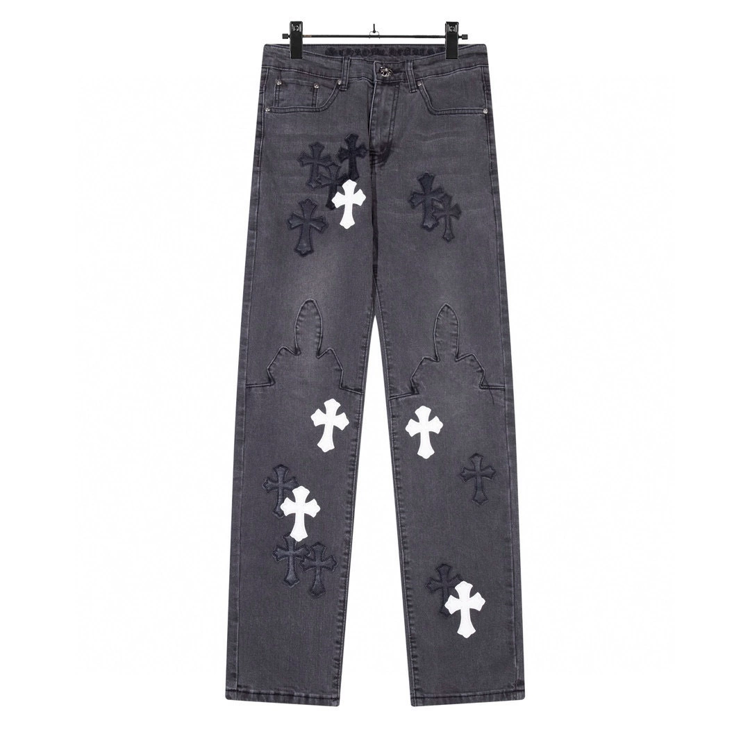 Джинсы из денима для любимой, с вышивкой, oversize, оптовая продажа