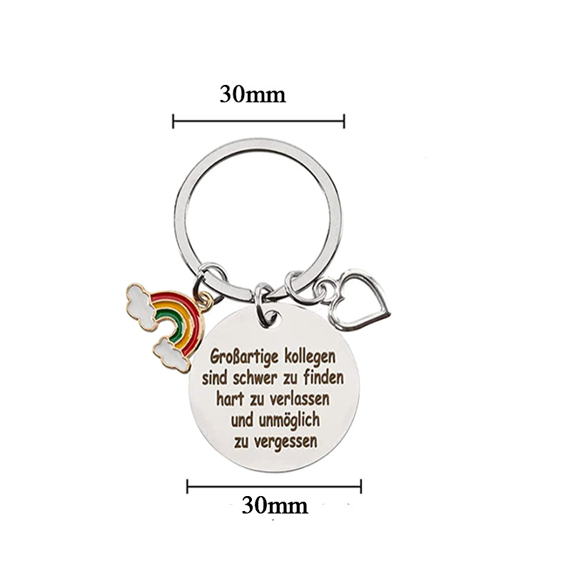 1 Pièce Style Simple Lettre Acier Inoxydable Polissage Femmes Pendentif De Sac Porte-clés display picture 6