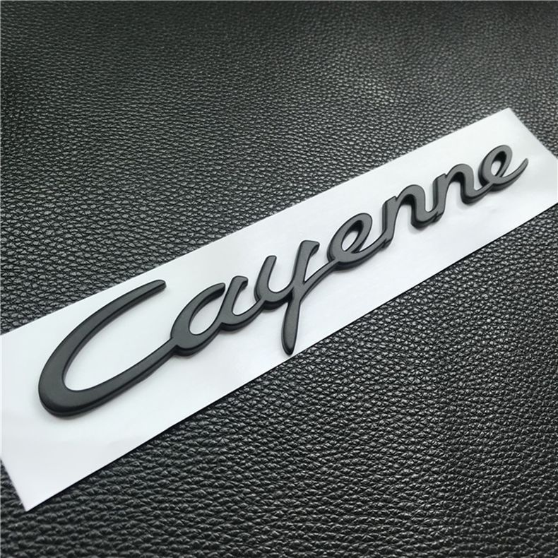 New Porsche Cayenne emblem, 2024 Cayenne S lettering on the rear trunk, black PORSCHE English logo