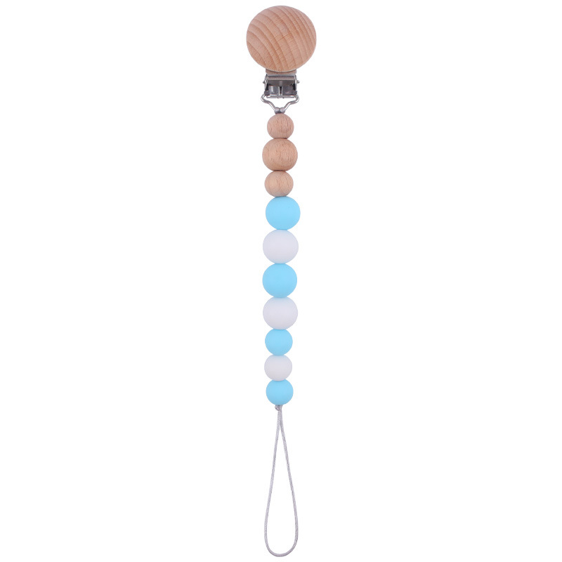Suministros para bebés de haya ronda chupete clip calmante bebé cuentas de silicona mordedura molar juguete cadena anti-caída