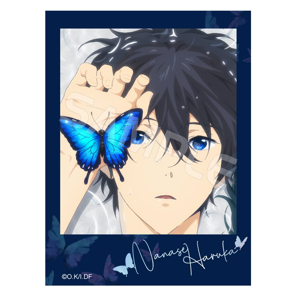 Полароидная карточка (Free!) серия «Butterfly» — Haruka, Rin, Ikuya, бумага 13,7×13 см