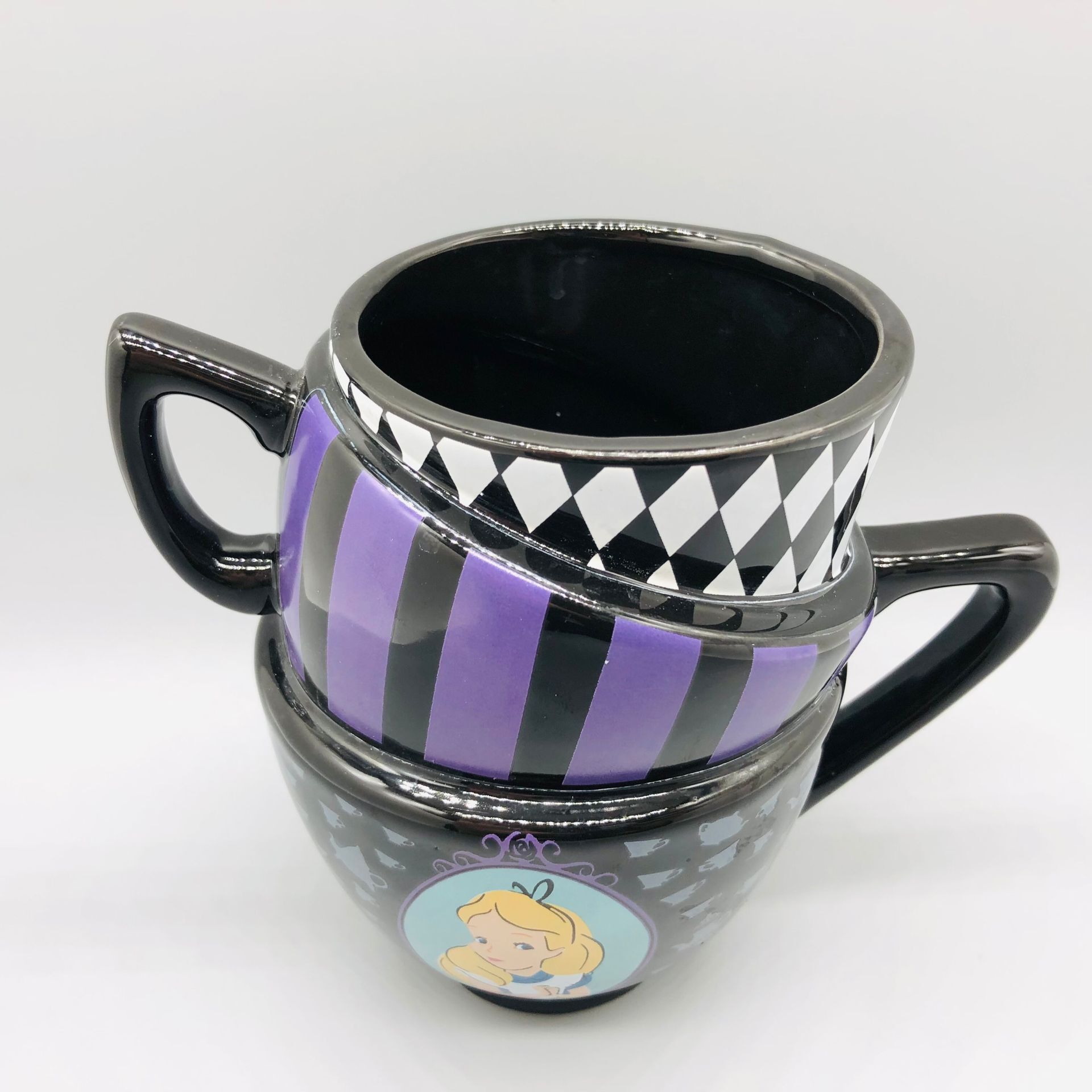 Alicia en el país de las Maravillas taza de agua apilados taza de dibujos animados personalidad de tres capas de cerámica taza de café taza titular de la pluma