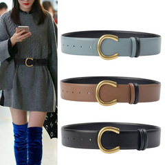 Women's Leather Belt Genuine Calfskin Women's Ultra Wide Retro Women's Waist Belt Outfit Decor Versatile Women Cross-border Exclusive Wholesale