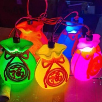 New Led Colorful Fortune Lamp, Lucky Bag Light, Money Bag Hanging Ornament for Tree, New Year and Spring Festival Outdoor Hanging Light