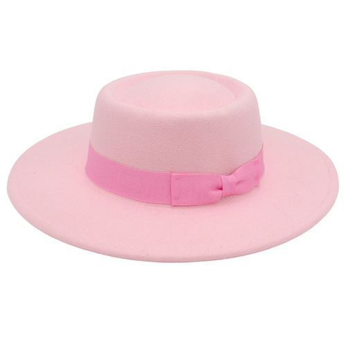 Cross-border Korean version cashmere hat versatile bowler top hat large brim fashionable casual felt hat hat