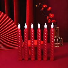 跨境led电子蜡烛螺纹火焰头仿真蜡烛节日派对氛围灯电子蜡烛批发