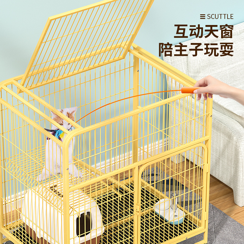 Gato jaula gato Villa jaula de gran tamaño con inodoro integrado mascota gato Nido Villa Casa del gato de la casa Casa del gato