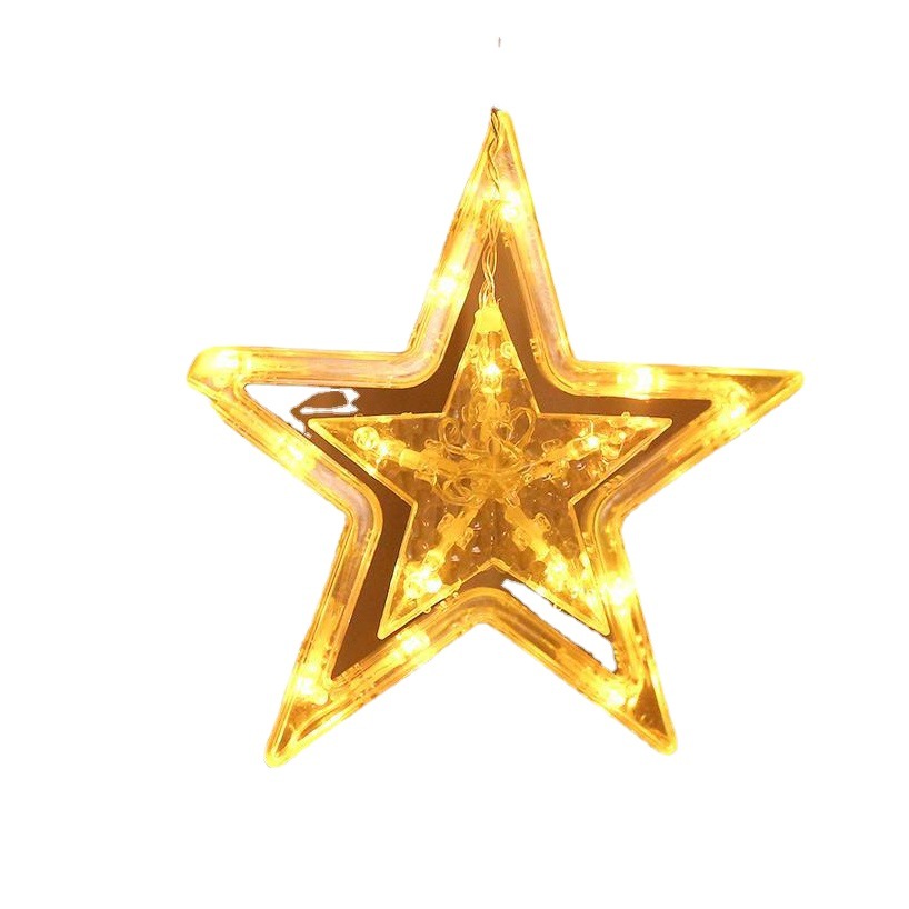 LED luz solar cadena control remoto de cinco puntas estrella cortina decorativa luz Festival de Navidad batería interior USB Star Light
