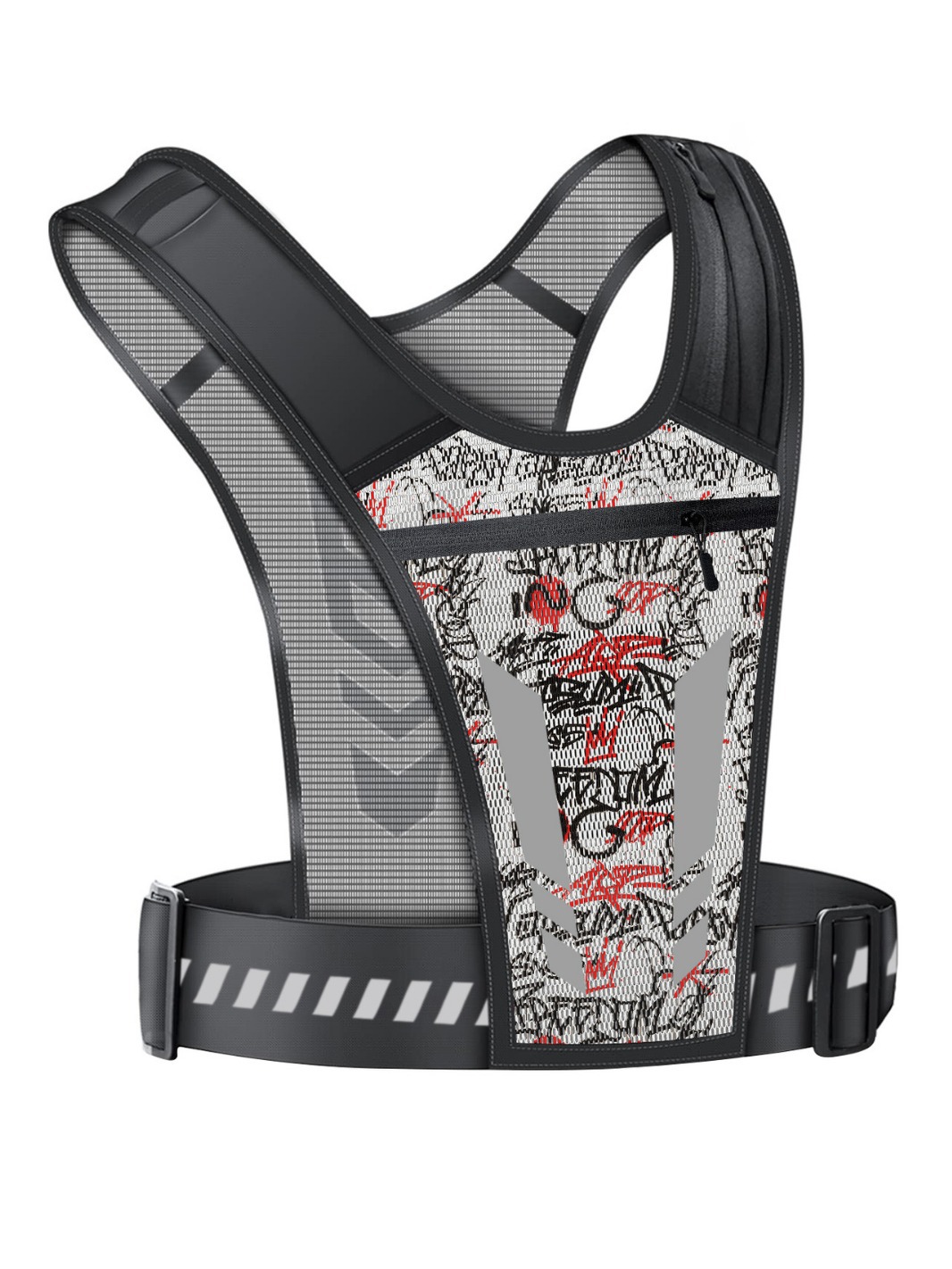 Outdoor Sports Men's and Women's Fashionable Water Bottle Chest Bag Breathable Cycling Night Running Large Capacity Mobile Phone Reflective Backpack Outdoor Sports Men's and Women's Fashionable Water Bottle Chest Bag Breathable Cycling Night Running Large Capacity Mobile Phone Reflective Backpack