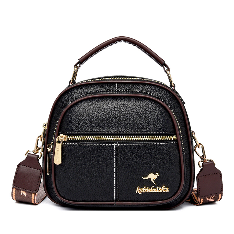 Nuevo de alta calidad de cuero suave de múltiples capas de gran capacidad bolso versátil Luz de lujo popular moda hombro bolsa de mensajero