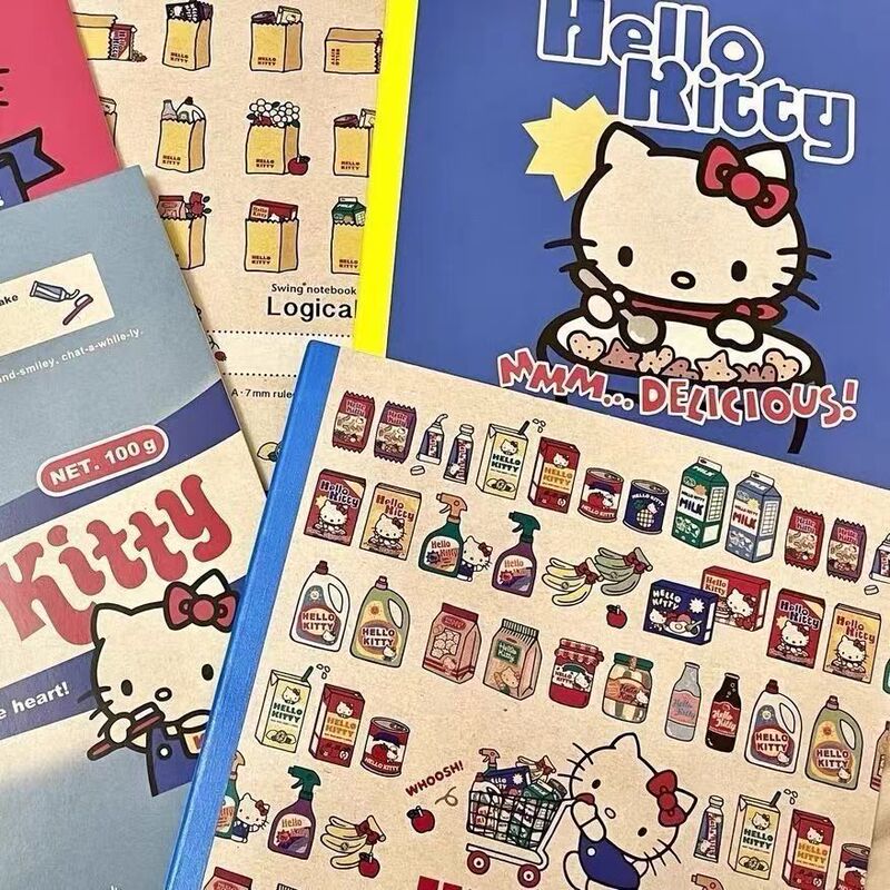 小紅書ブロガー「ハローキティ」ノート レトロ風 高颜值 横罫 A5 メモ帳 学生向け 国産代替品|undefined