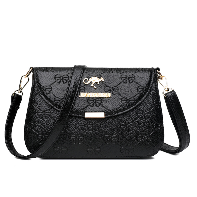 New 2024 Crossbody Soft Leather Texture One Shoulder Small Square Middle aged Women's Mom Bag Embossed_voghion.com