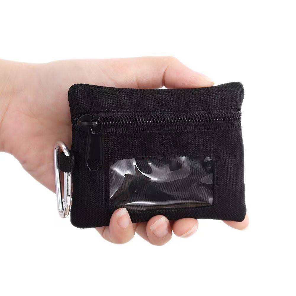 Bolsa de almacenamiento multifuncional, cremallera de lona, billetera pequeña, tarjetero, bolso cuadrado, cambio, llavero, bolso para colgar, bolso para fanáticos militares al aire libre