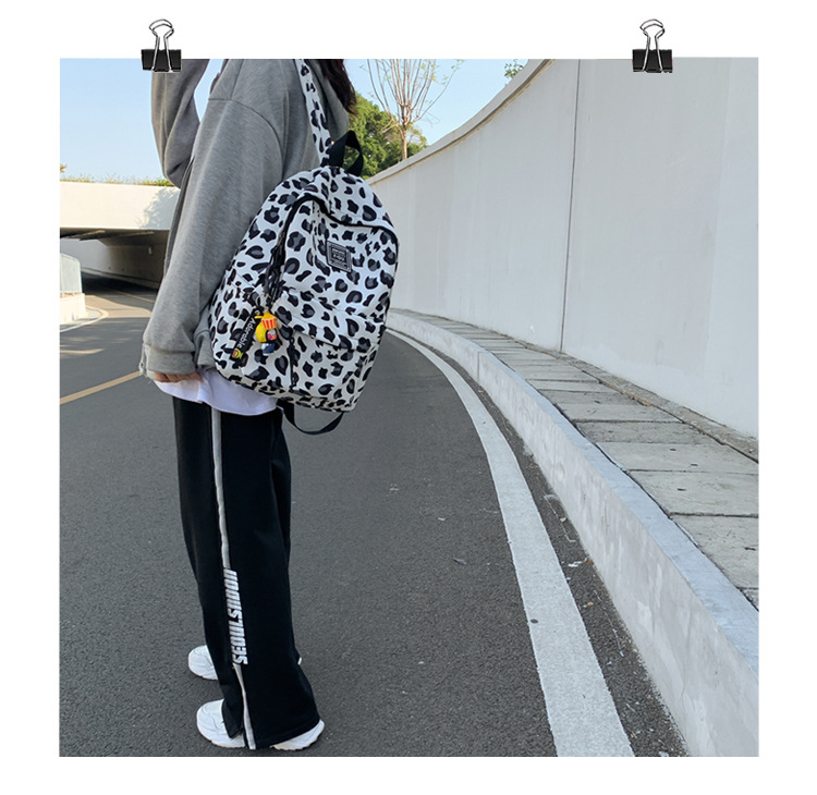 Korean leopard print backpack allmatch light travel small backpackpicture6
