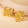 Textured square earrings
