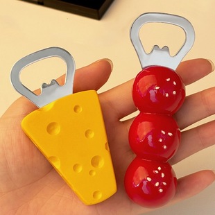 Ins Household Cute Magnetic Bottle Opener Candied Hawthorn Cheese Refrigerator Magnet Decorative Bottle Opener Creative
