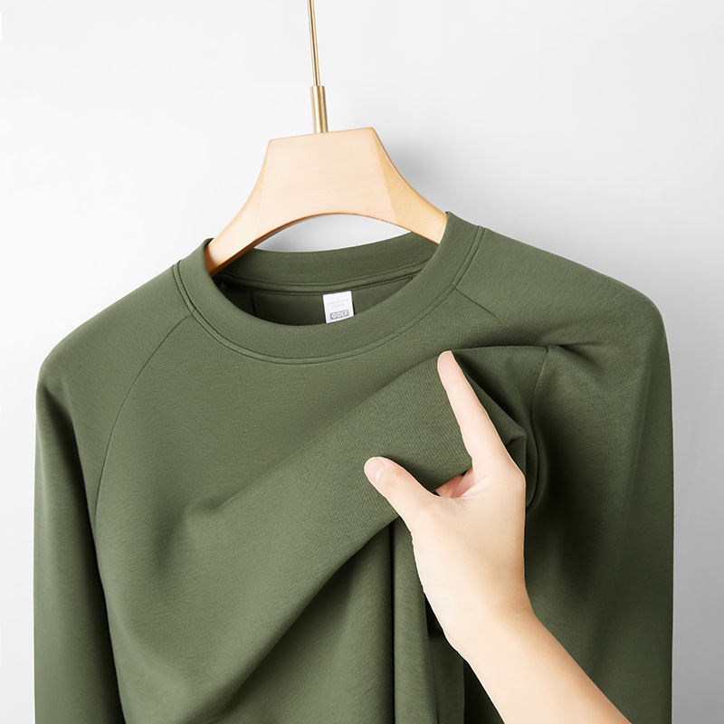 Hottem infrarrojo lejano camiseta de manga larga para hombre acolchado calentamiento otoño y invierno simple color sólido grueso camiseta de cuello redondo para hombre