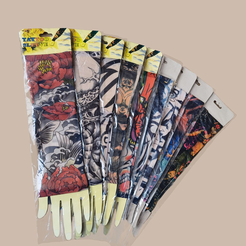 Outdoor Tattoo Sleeves, Summer Sun Protection, Seamless Ice Silk Sleeves, Men's and Women's Sports Cycling Arm Sleeves, Fashionable Tattoo Sleeves