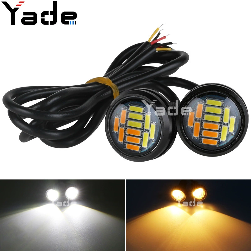 Светодиодные дневные ходовые огни ультратонкий 23 мм Eagle Eye Light 4014 12SMD высокая яркость белый желтый двухцветный указатель поворота заднего хода