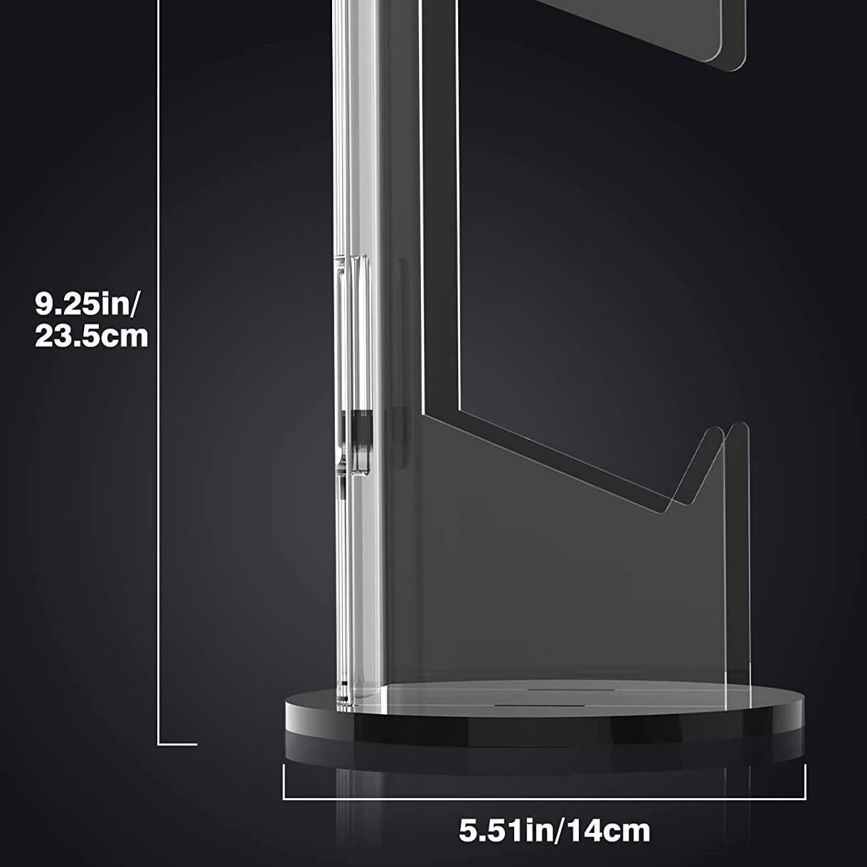 Acrylic headphone and controller stand, dual controller holders, round base (black or transparent)