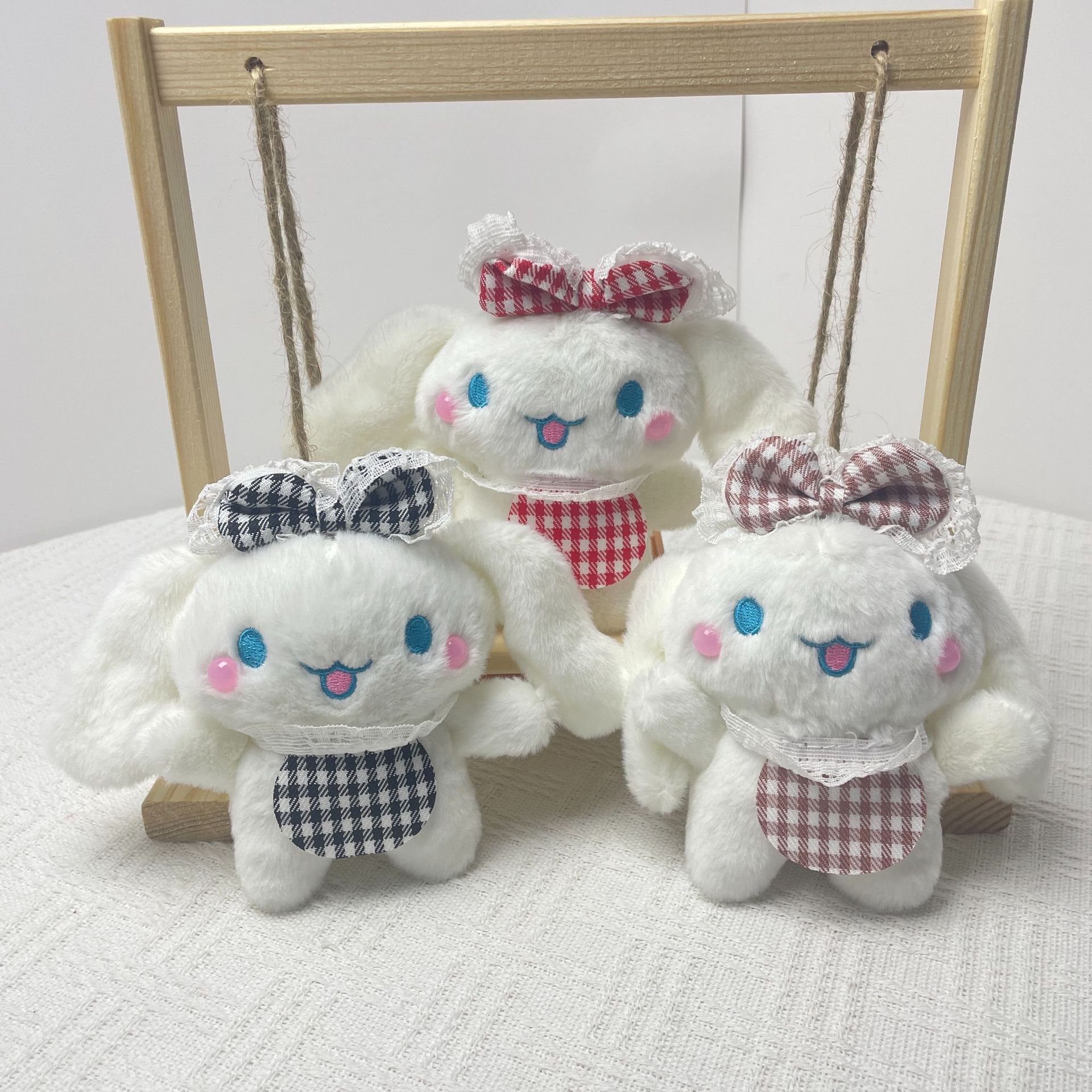 Cinnamon Dog Plush Toy Pendant Dog Doll Bag Charm Keychain Cute Cartoon Doll Machine Toy