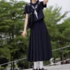 巾 Short sleeves+white scarf+ring buckle+long skirt 80 (socks+box)