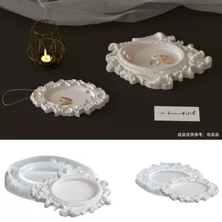 梵格格跨境新品欧式复古宫廷盘子硅胶模具diy水晶石膏家居饰品摆