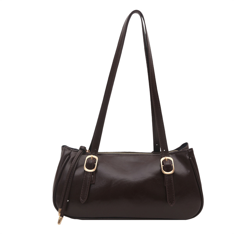 Borsa baguette a spalla elegante e testurizzata per donna_voghion.com