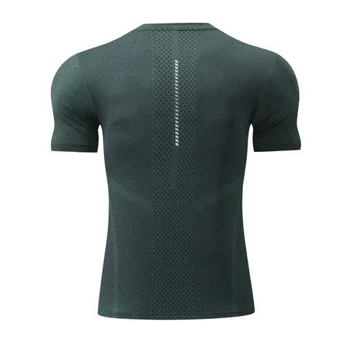 lulu summer men's large size sports casual cold-sense ice silk round neck short-sleeved running gym training quick-drying clothes