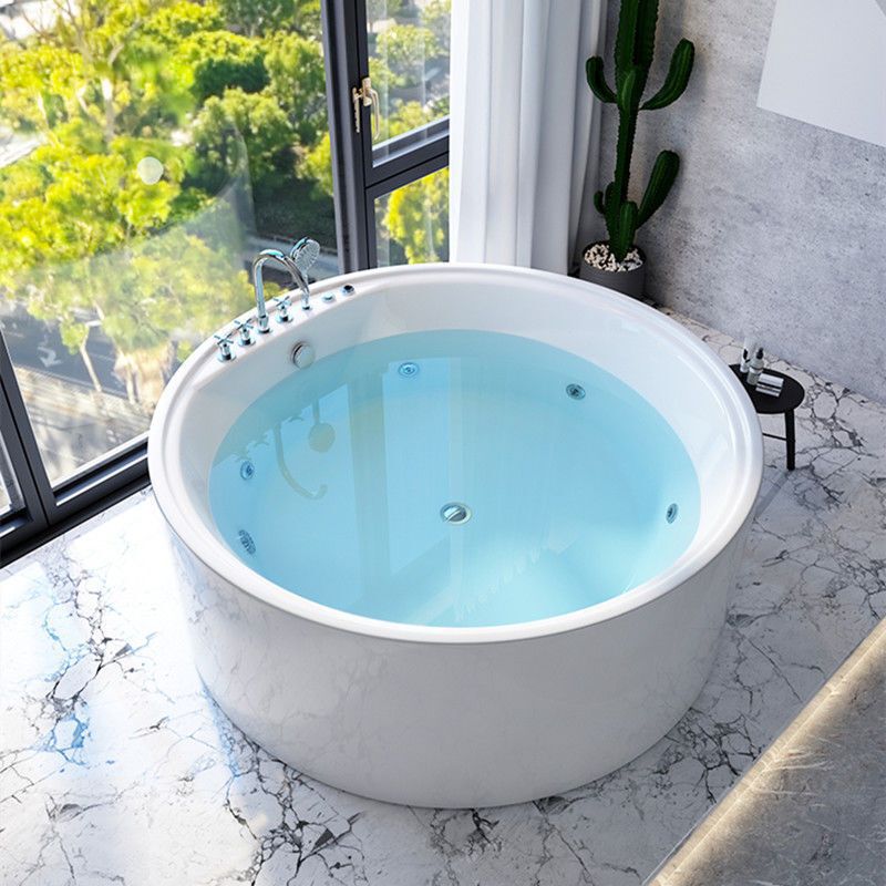 Round bathtub, extra-large adult home-use acrylic freestanding bathtub for hotels, villas, and guesthouses, with massage and temperature control