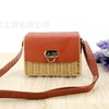 Colored paper, straw woven shoulder bag, beach small bag, lock, new collection