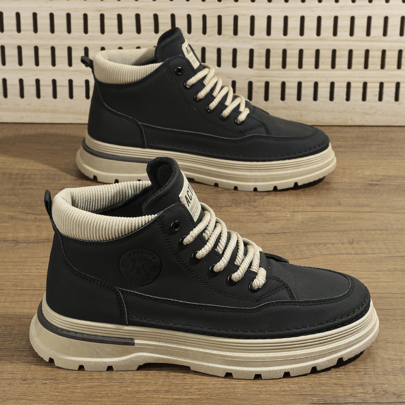 Martin boots otoño para hombre nuevo estilo británico retro zapatos de herramientas de alta calidad moda botas cortas de ocio deportivas de plataforma de todo fósforo