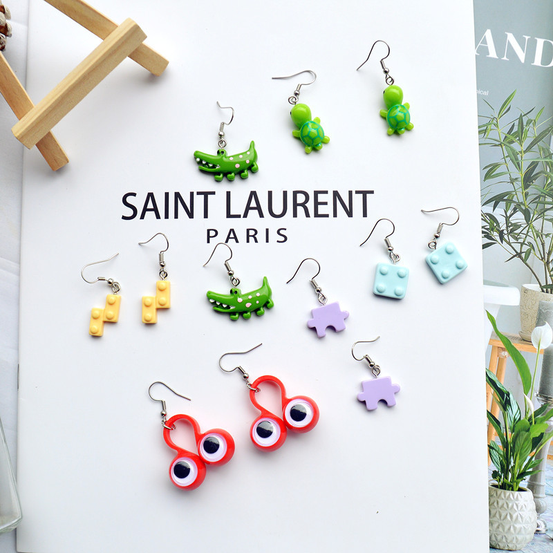 10g Weight Drop Earrings Classification 1 Pair Fashion Animal Jigsaw Arylic Drop Earrings