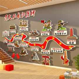 幼儿园红色教育文化爱国墙面装饰长征精神军旅事风环创主题成品画