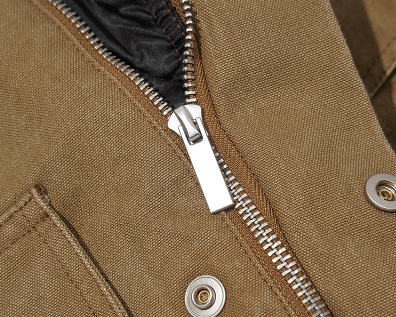 GMABCD Men's Collared Zip-Up Utility Jacket – Multi-Pocket Casual Outerwear - detail 10