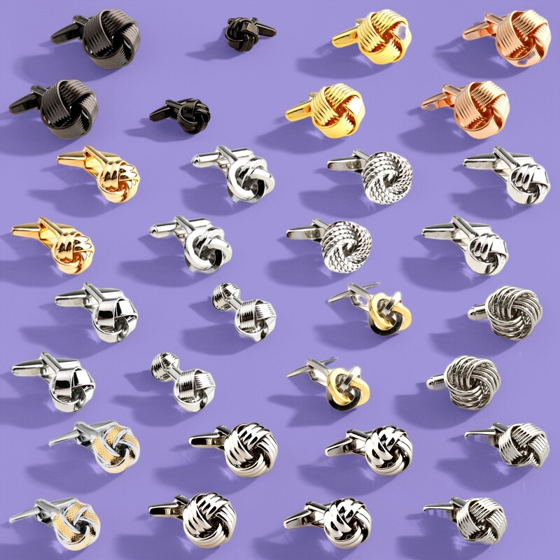 Dongguan Chang'An Spot Cufflinks Gold Silver Gun Black Gold and Silver with Twist Shape Cufflinks Cuff Studs Dongguan Chang'An Spot Cufflinks Gold Silver Gun Black Gold and Silver with Twist Shape Cufflinks Cuff Studs