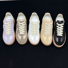 顶版！莞产MM6 秋冬新款真皮拼色厚底德训鞋百搭之神运动鞋休闲鞋