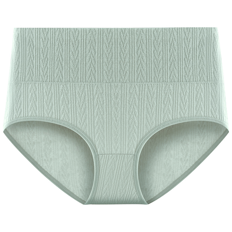 Algodón de cintura alta jacquard de algodón de gran tamaño seda de algodón puro entrepierna antibacteriano abdomen de algodón puro ropa interior de algodón de cintura alta refrescante