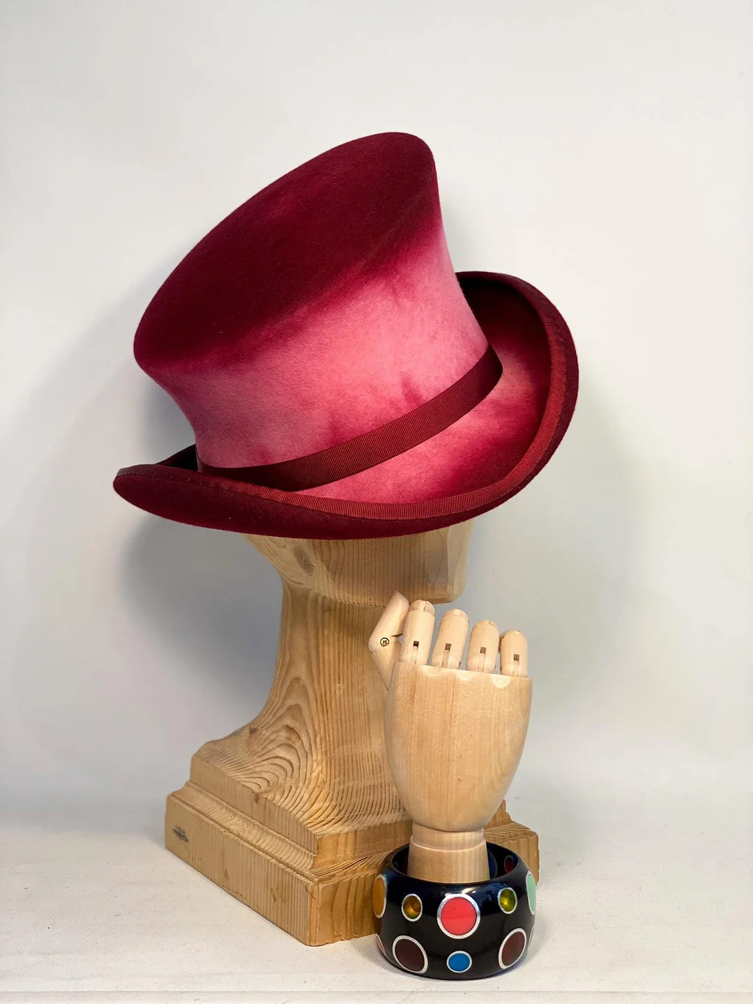 Cappello in feltro di lana con bordi piegati alla moda, decorazione a nastro, stile vintage, molto venduto_voghion.com